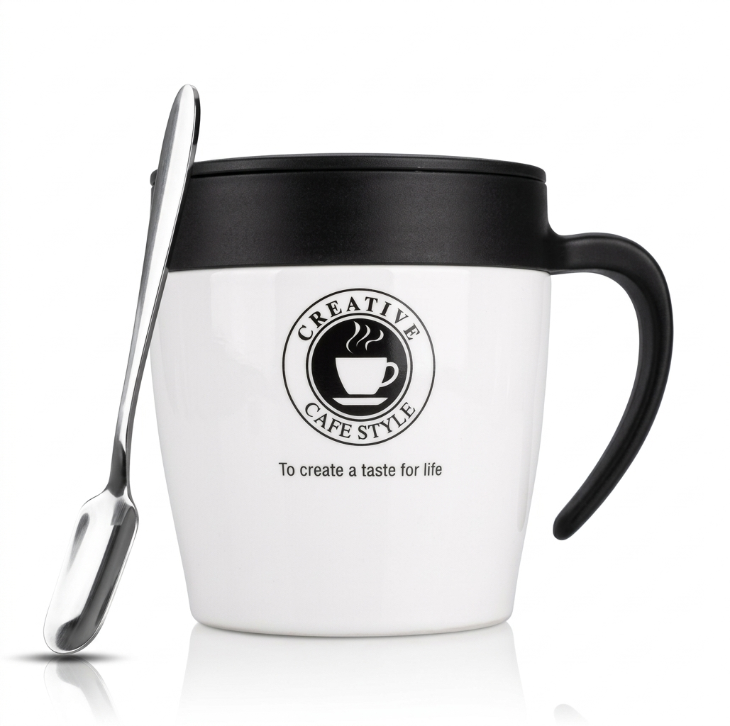 Taza de viaje de acero inoxidable con aislamiento al vacío: termotaza de 330 ml para café, té y agua: duradera, a prueba de fugas, mantiene las bebidas calientes/frías