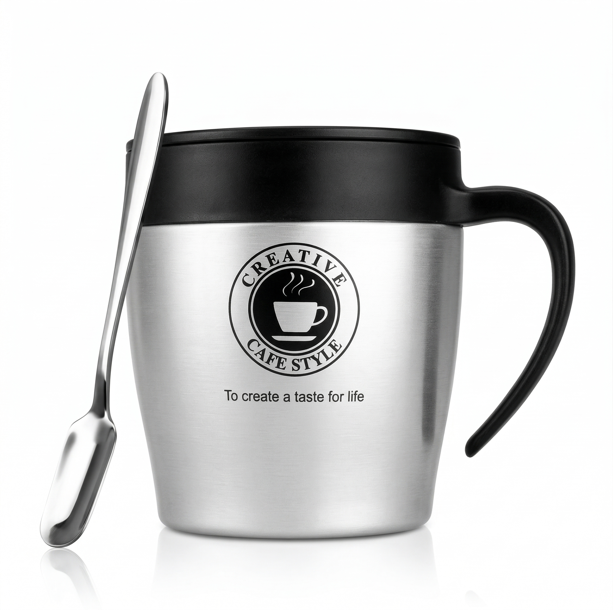 Taza de viaje de acero inoxidable con aislamiento al vacío: termotaza de 330 ml para café, té y agua: duradera, a prueba de fugas, mantiene las bebidas calientes/frías