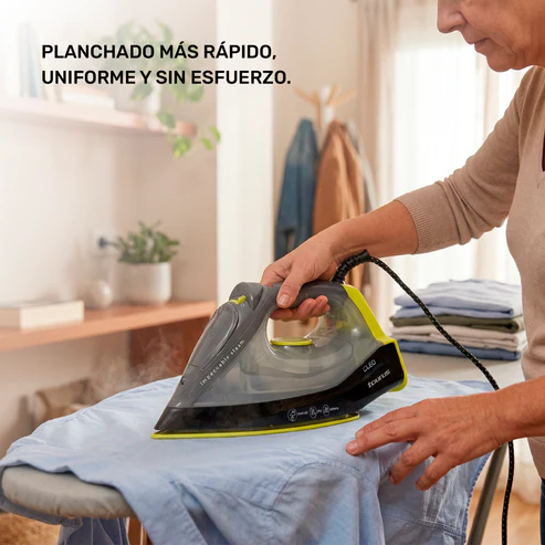 Plancha Taurus Cleo De Cerámica Con Golpe De Vapor, 1200 Watts Color Negro