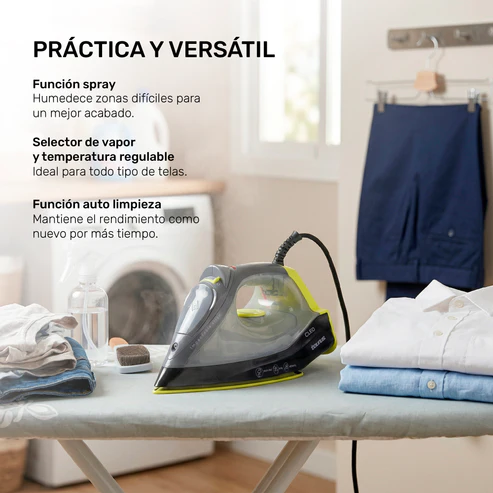 Plancha Taurus Cleo De Cerámica Con Golpe De Vapor, 1200 Watts Color Negro