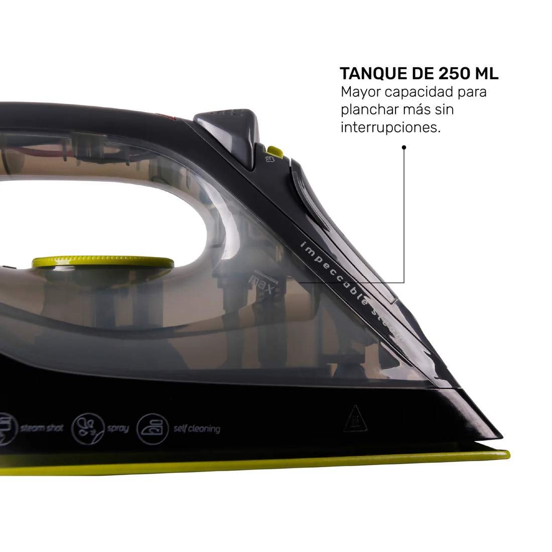 Plancha Taurus Cleo De Cerámica Con Golpe De Vapor, 1200 Watts Color Negro